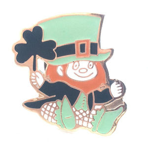 Vintage Enamel Leprechan Lapel Bag Hat Pin